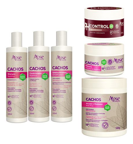 Kit Apse Cachos Creme Acidificante Ph Control Antiporosidade