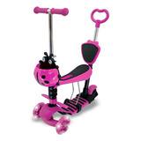 Scooter Inf. 3 Ruedas, 5 En 1, Mariquita Con Cesta Y Color De Luz: Rosa