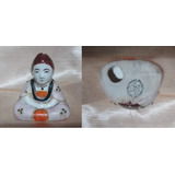 Buda Pequeño Porcelana Sello Pintado A Mano Antiguo