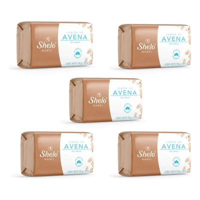 Jabón De Avena Limpieza A Base De Extractos Naturales 5 Pzs.