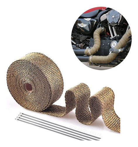 Cinta Protectora Térmica Para Tubo De Escape De Motocicleta