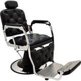 Cadeira King Para Barbeiro Poltrona Retrô F.cromada Capitonê