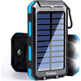 Cargador Solar Portatil 20000mah Impermeable Con Linterna-a