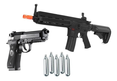 Marcadora Hk 416 Y Beretta 92a1 Incluye 5 Co2 Airsoft Xtr C