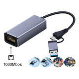 Lectura Rápida De Usb 3.0/type-c A Rj45 1000 Mbps