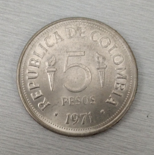 Moneda De 5 Pesos Panamericanos De Cali 1971 