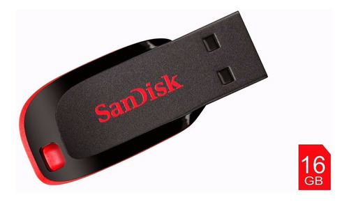 Pen Drive 16 Gb San Disk Cruzer Blade Negro Original