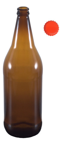 Botella Cerveza Artesanal Vidrio 1 Litro Con Tapa Corona X24