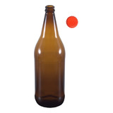Botella Cerveza Artesanal Vidrio 1 Litro Con Tapa Corona X24