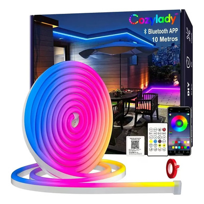 Cozylady Tiras De Neon Led Flexible Rgb Bluetooth 10m Impermeable Luces Led Para Cuarto Tv Bar Habitación Gaming Fiesta Decoración De Interior | MercadoLibre