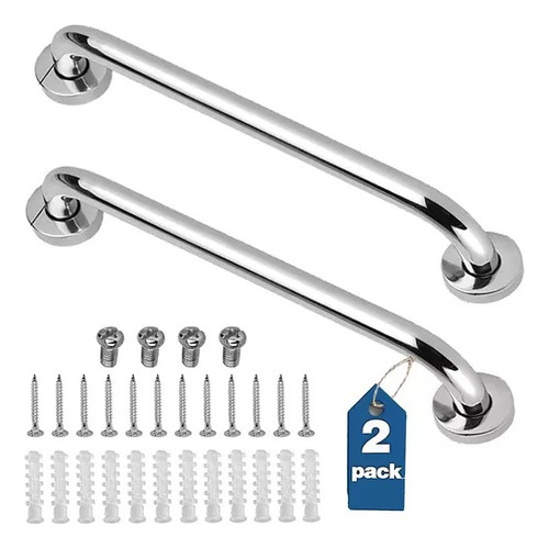 2 Barras Agarradera De Seguridad Baño Apoyo Acero Inox, 50cm