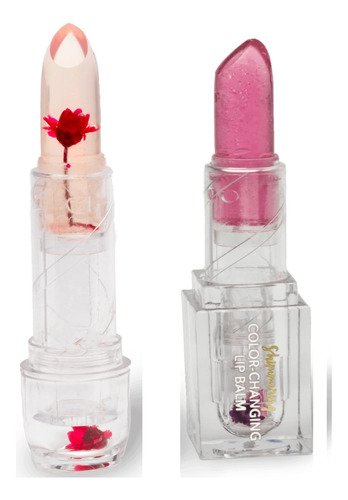 Blossom Lip Gloss Pack 2 Pz Bálsamo Con Flores Reales