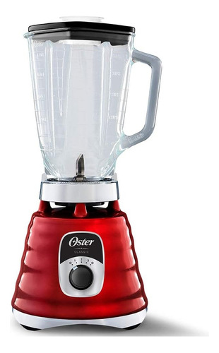 Licuadora Oster Roja 700w Vaso De Vidrio 1,25 Lts