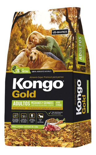Alimento Kongo Gold  Para Perro Adulto De Raza Mediana Y Grande Sabor Mix En Bolsa De 24 kg