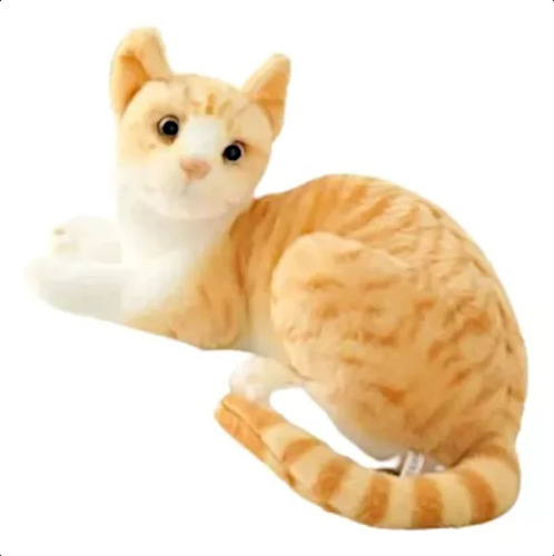 Gato De Peluche Realista Amarillo Suavecito Original 