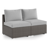 Wisteria Lane Sofa De 2 Piezas Sin Brazos Para Patio, Mueble