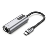 Adaptador Usb C Macho A Ethernet Rj45 Hembra Vention Color Gris Oscuro