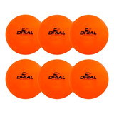 Bocha De Hockey Drial - Pack X 6 Bochas Profesionales Color Naranja Flúor