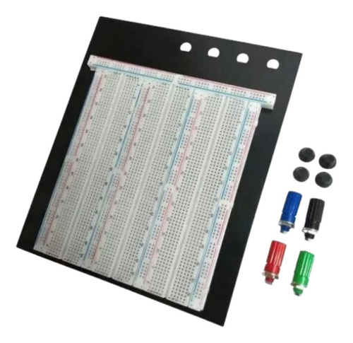 Protoboard 2390 Pontos + Base Metálica Com Bornes