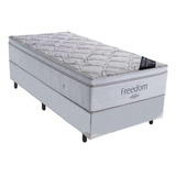 Cama Box Solteiro + Colchão Ortobom De Molas Freedom 88x138