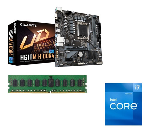 Kit Actualización Intel Core I7 12700 Gigabyte H610 4gb  Kt