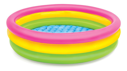 Piscina Inflable Para Niños De 3 Aros De Colores 1.14mx25cm 