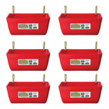 Set De 6 Comederos Resistentes De 4.5 Cuartos Color Rojo