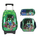 Kit 3psz Mochila Con Carro Adaptado Minecraft Mc65613-g