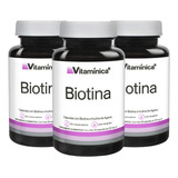 Pack X3 Biotina Vitaminica 90 Cápsulas Biotina Y Fibra 376mg Sabor Sin Sabor