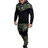 Conjunto De Pantalones Tipo Sudadera De Camuflaje De Inviern