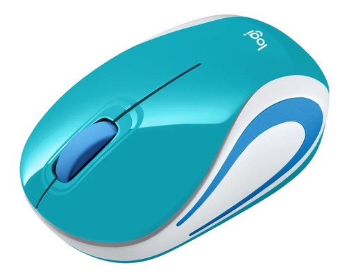 Mouse Logitech Inalámbrico Ultraportátil M187 Azul Verdozo Color Verde Azulado