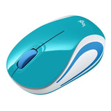 Mouse Logitech Inalámbrico Ultraportátil M187 Azul Verdozo Color Verde Azulado