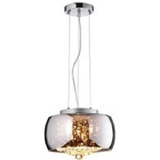 Lustre Pendente Bacia De Cristal 28 Cm De Diâmetro Cor Prata