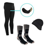 Combo! Calza Larga Ciclista Homb+gorro Lana+ Medias Térmicas