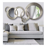 Espejo De Diseño Circulos En Metal 1.6x65cm