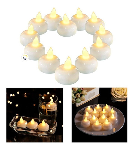 Velas Led Impermeables Flotante Agua X1  Luz Cálida Mj-020c