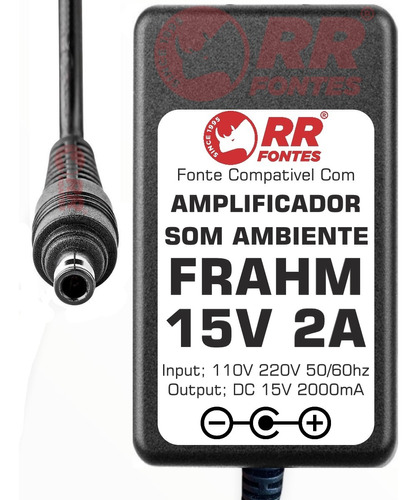 Fonte 15v Para Amplificador Receiver Som Ambiente Frahm Slim