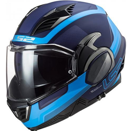 Casco Abatible Ls2 Valiant Ii Orbit Azul Mate