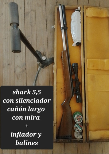 Aire Comprimido Shark 5,5 Pcp + Inflador Y Estuche