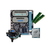 Kit Upgrade Cpu Intel Core I3 Placa Mãe H61 16gb Ddr3 Cooler