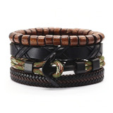 Pulsera Brazalete Manilla Ancla Cuero Genuino Hombre Mujer