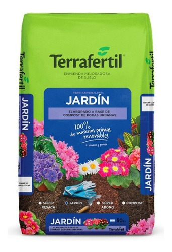 Terra Fértil Jardín Sustrato Tierra Universal 50l