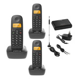 Kit Aparelho Telefone Sem Fio Bina Gsm 3g E 2 Ramal Incluso