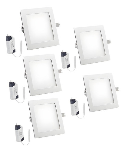 Pack X5 Foco Plafon Techo Lampara Cocina Led Embutidos 24w