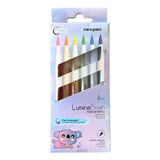 New Pen Marca Texto Lumina Brush Perfumada 6un Pastel 2-4mm
