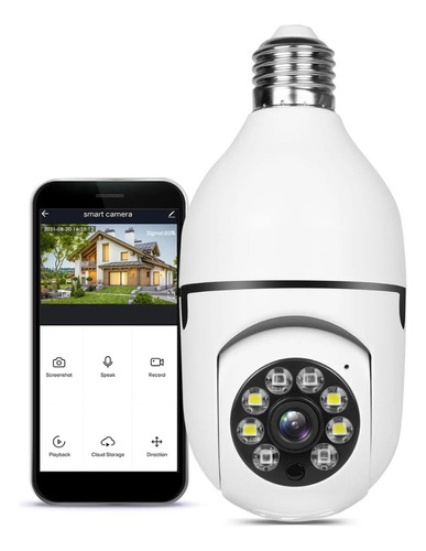 Camera Wifi Lampada Segurança 360 Full Hd Visão Noturna