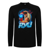 Polera Niños Manga Larga - Street Fighter - Ryu 100