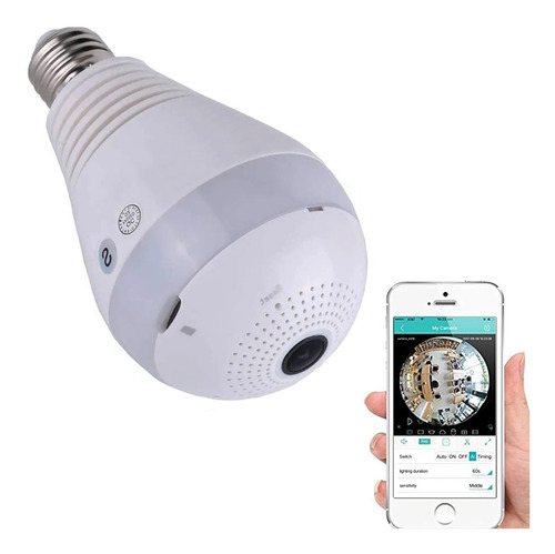 Camara Foco Espia  Ip Wifi Parlante Sensor Lente 360º Led 