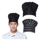 2pcs Sombrero Cocinero Gorra Gorritos Chef Cabeza Ajustable