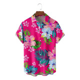 Camisa Hawaiana Unisex Floral Tropical V8, Camisa De Playa P